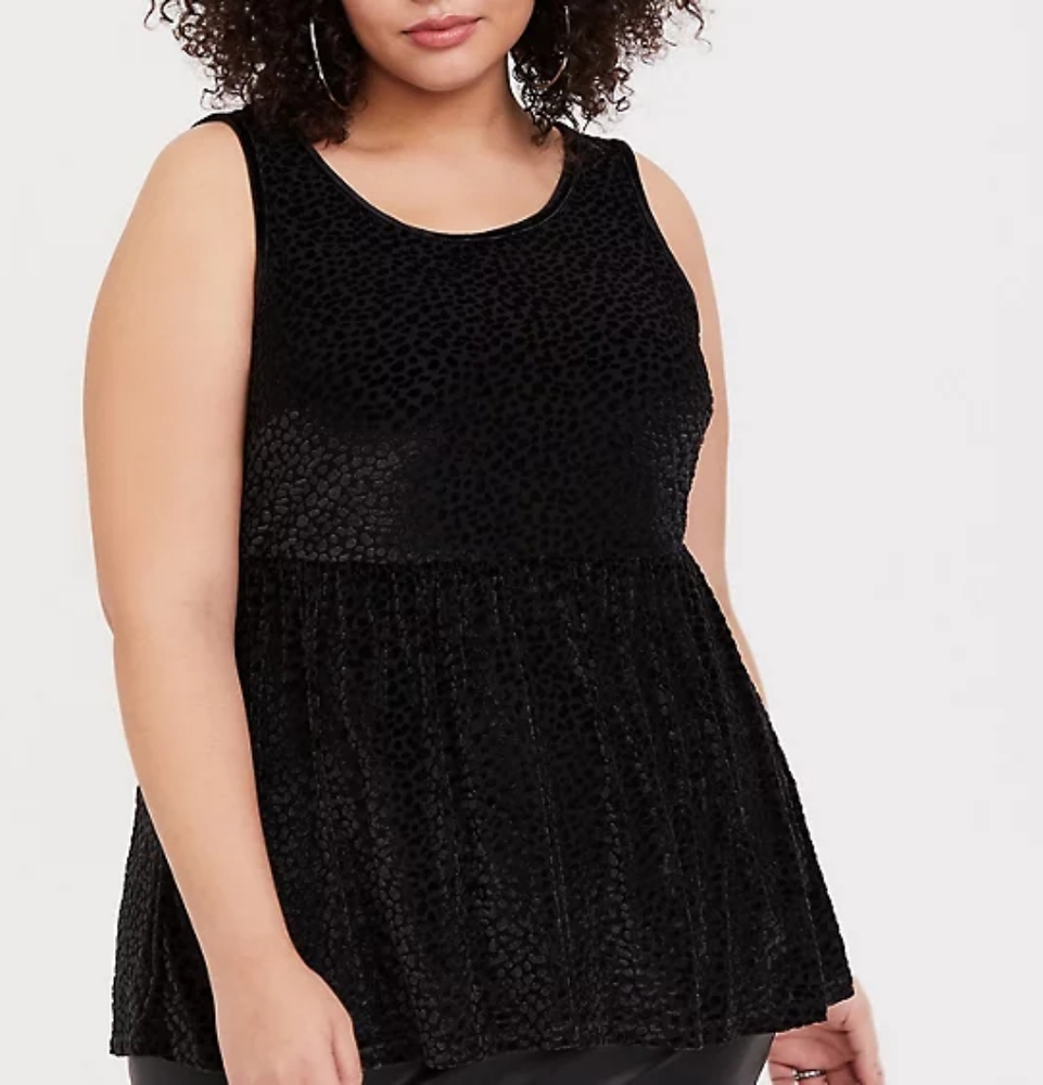 NWT Torrid 2X Black Pemplum in Velvet Leopard